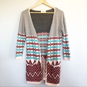 Boutique Forever 21 Boho Tribal Chevron Cardigan S